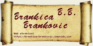 Brankica Branković vizit kartica
